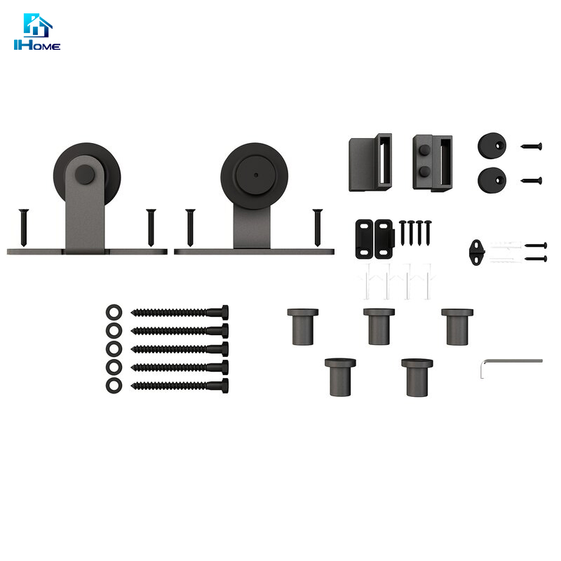America Style Solid Wood Sliding Glass Barn Exterior Interior Pocket Door Bathroom