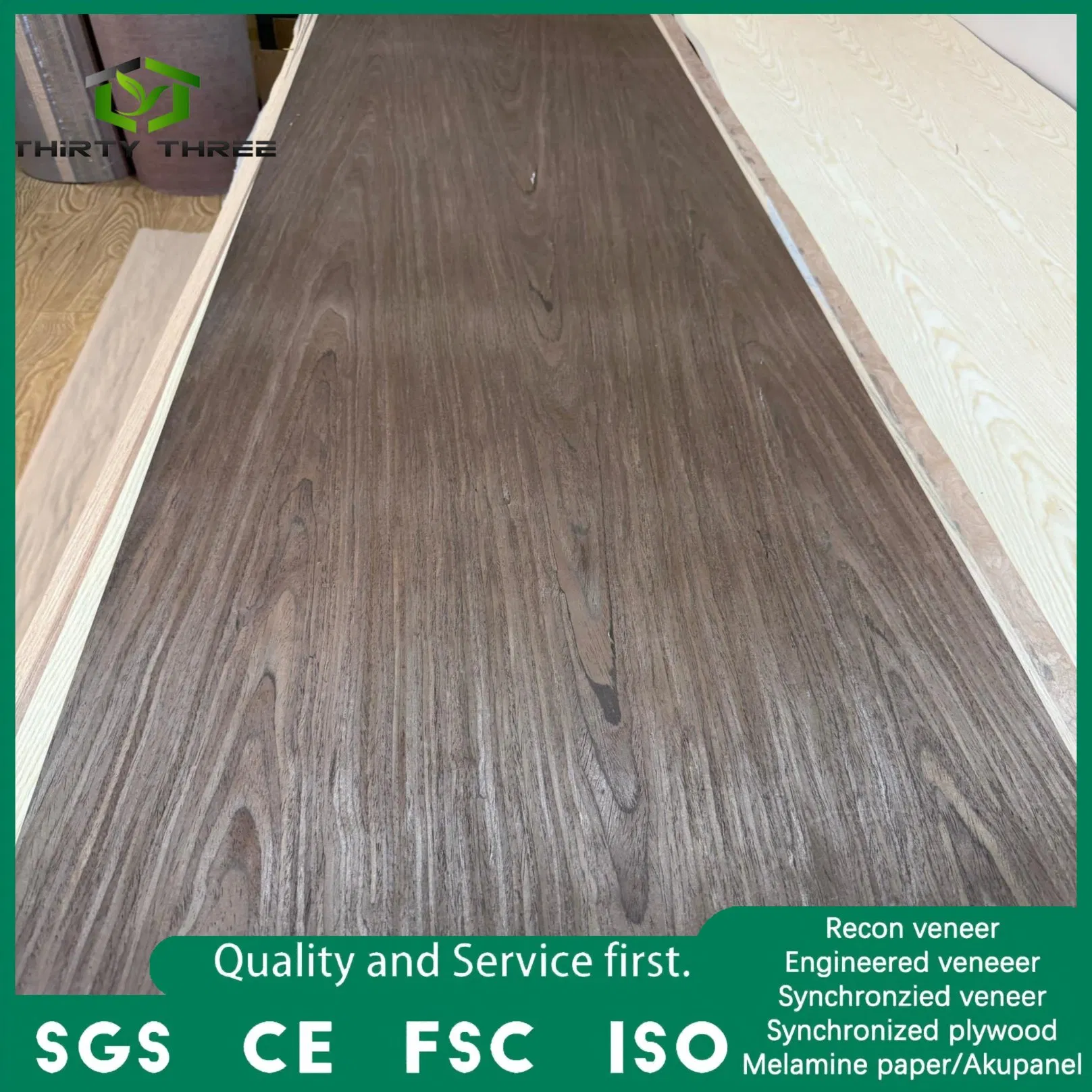 China Manufacturer All Kinds Decorative Wood Veneer Engineered Veneers for Plywood Face Veneer