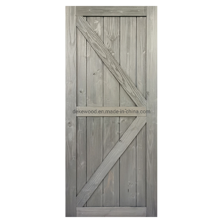 Premium Quality Solid Pine Sliding Wood Barn Door for Bathroom