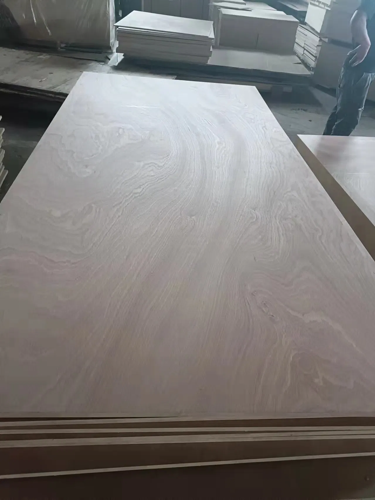 1220X2440mm Plywood Board E1 Glue Poplar Core and Hardwood Core 2 Times Hot Pressed for Furniture