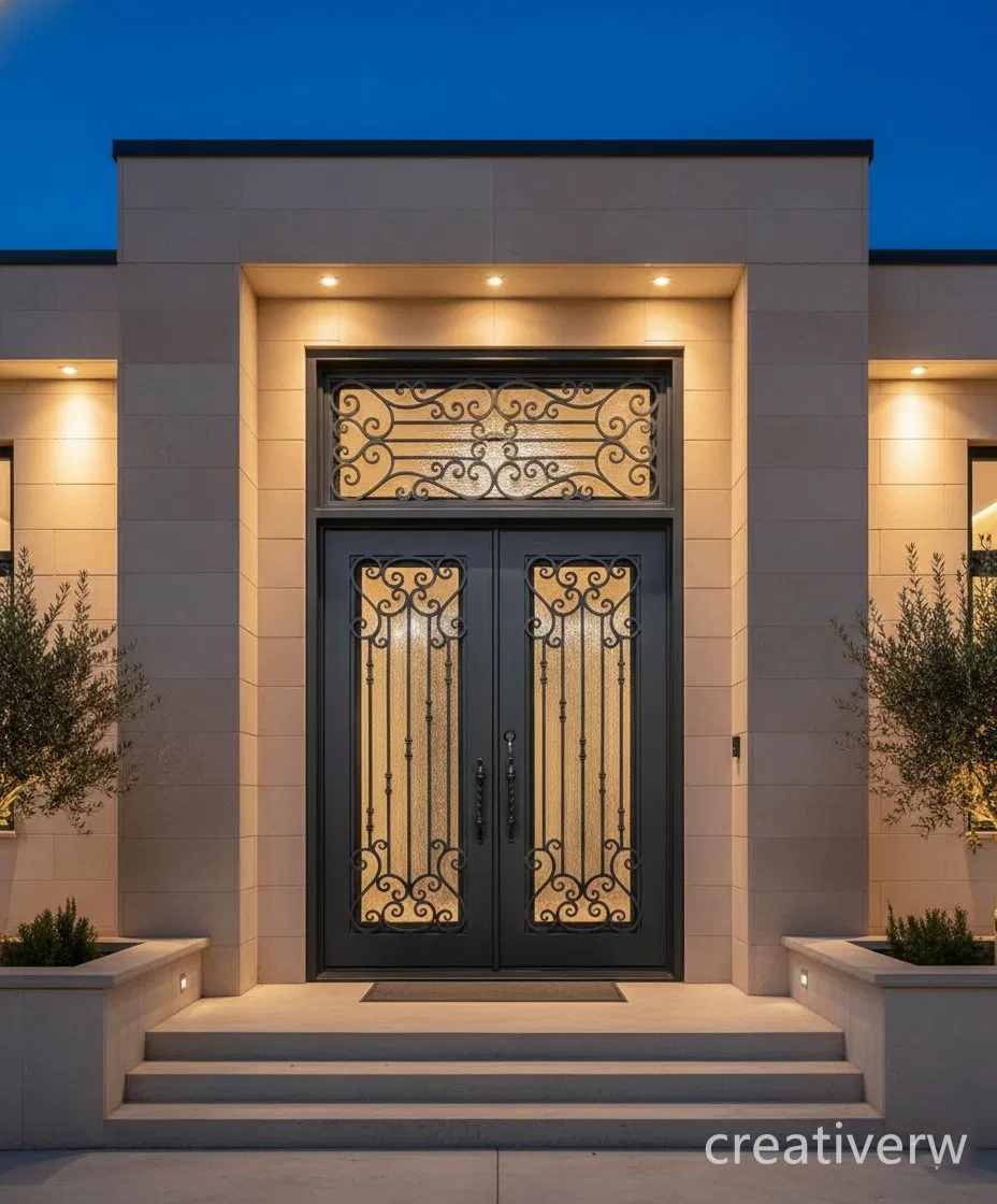 Impact Rated Wrought Iron Door for Storm Prone Residential Areas