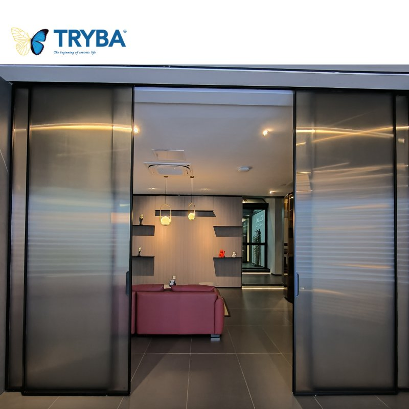 Elegant Frameless Glass Aluminum Pocket Sliding Door for Homes
