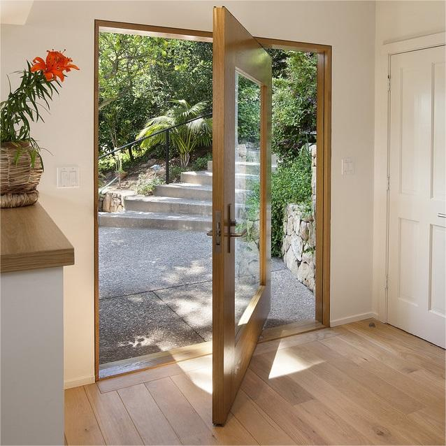 Good Price Pivot Main Door PVC Faced MDF Interior Glass Flush with Good Quality