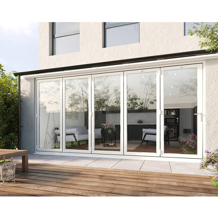Exterior Weather Proof North America Standard Nfrc Aluminium Glass Folding Doors Bifold Doors for Project