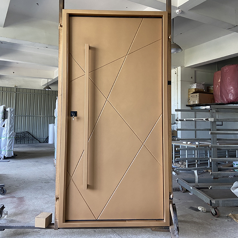 Villa Exterior Front Entrance Metal Steel Security Pivot Door