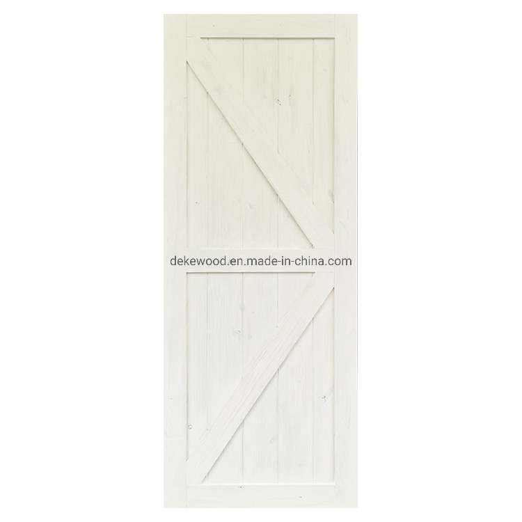 Premium Quality Solid Pine Sliding Wood Barn Door for Bathroom