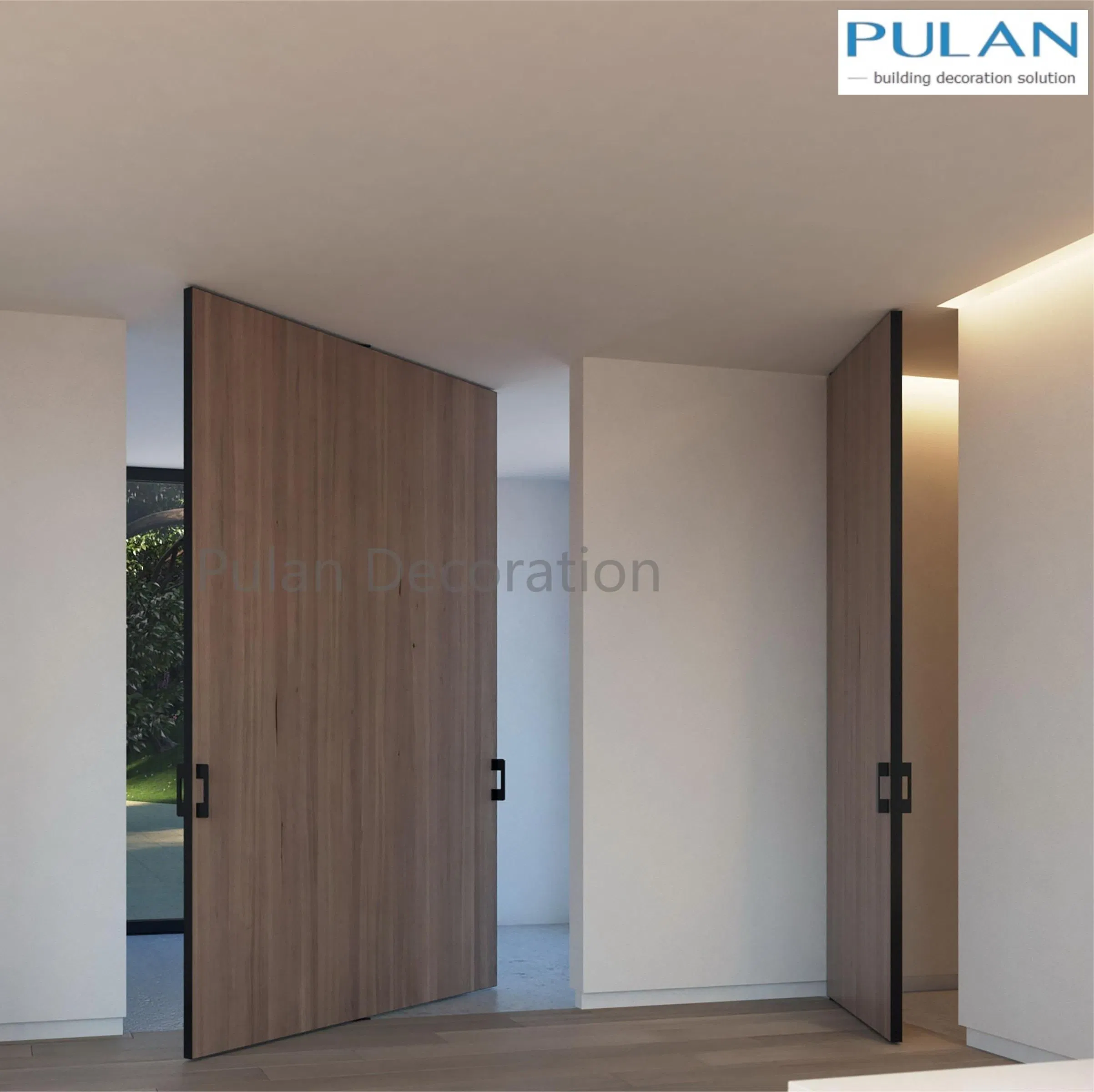 Good Price Pivot Main Door PVC Faced MDF Interior Glass Flush with Good Quality