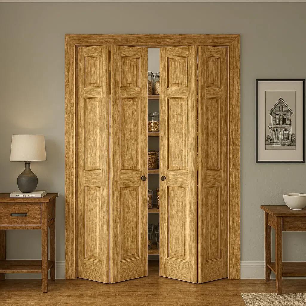 Painted Bifold Folding Customized Wooden Door for Storage Room