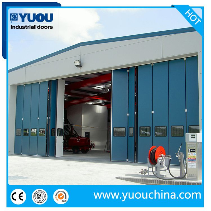 Exterior Big Size Industrial Automatic Motorized Electric Sandwich Panel Thermal Insulated Bifold Folding Door for Warehouse or Factory or Hangar