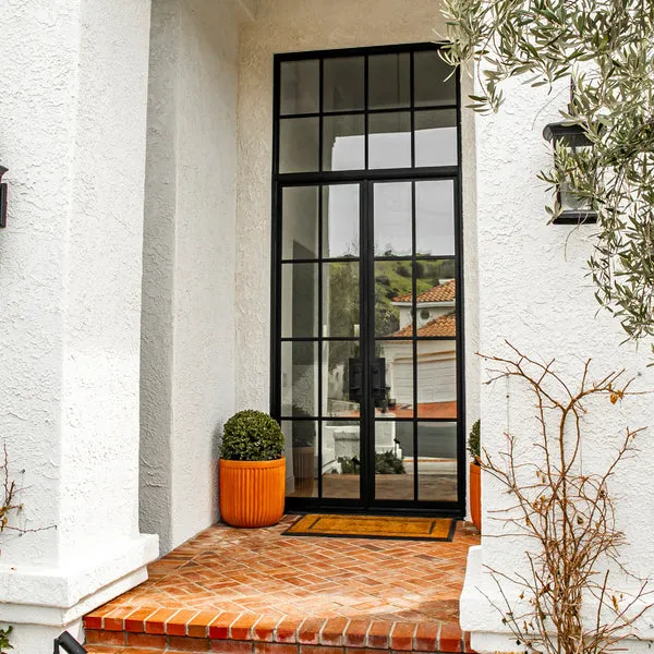 New French Design Main Entrance Wrought Iron Steel Double Doors