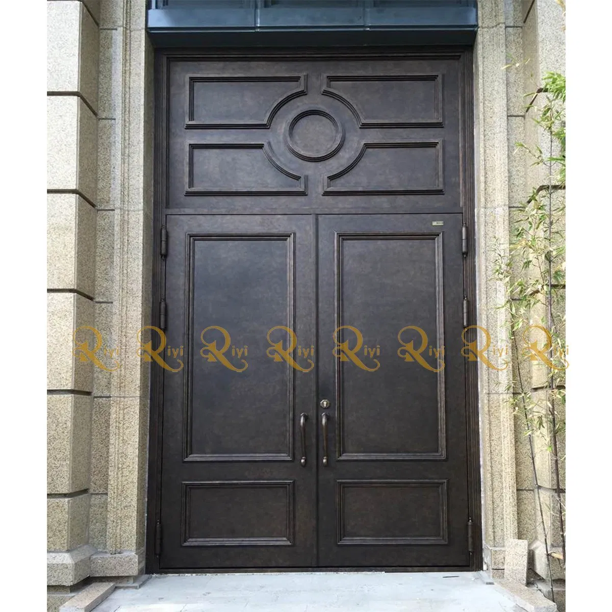 Simple Design Modern American French Style Wrought Iron Storm Security Front Entry Doors