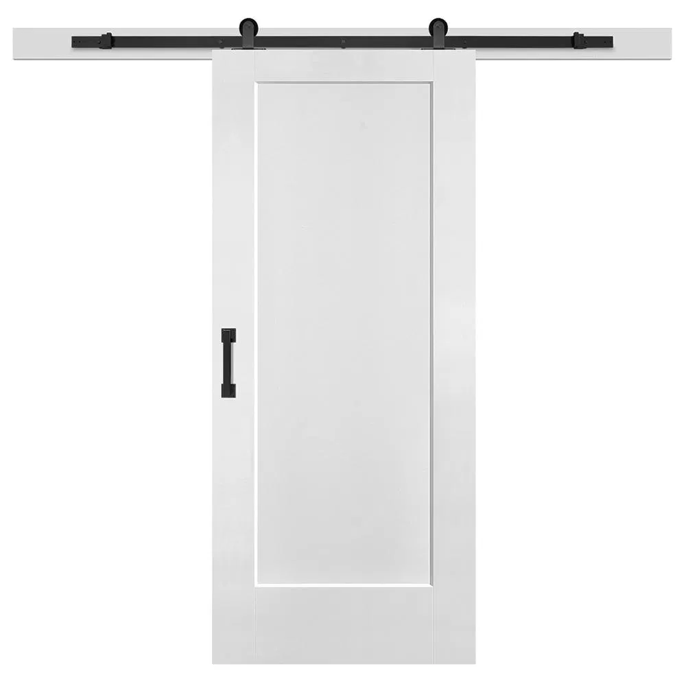 Solid Core Wood Primed Shaker Barn Door Interior Shaker White Doors with Hardware