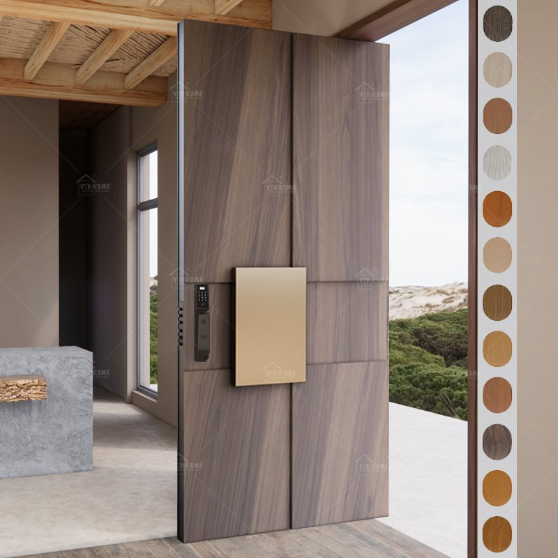 Guangdong Yohome Custom Modern House Entrance for Villa Main Wood Door Security Pivot Front Doors Exterior Wooden Doors