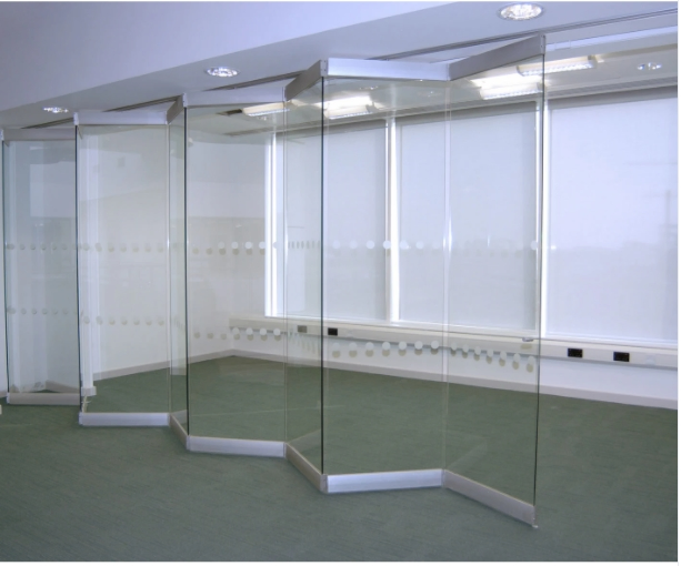 Frameless Glass Partition Office Glass Wall Bifold Folding Sliding Door