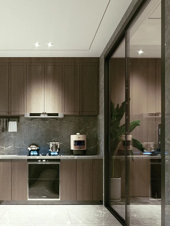 Kdsbuilding Interior Kitchen Slim Aluminum Patio Soft Close Manual Sliding Glass Pocket Door Corner Modern Gate