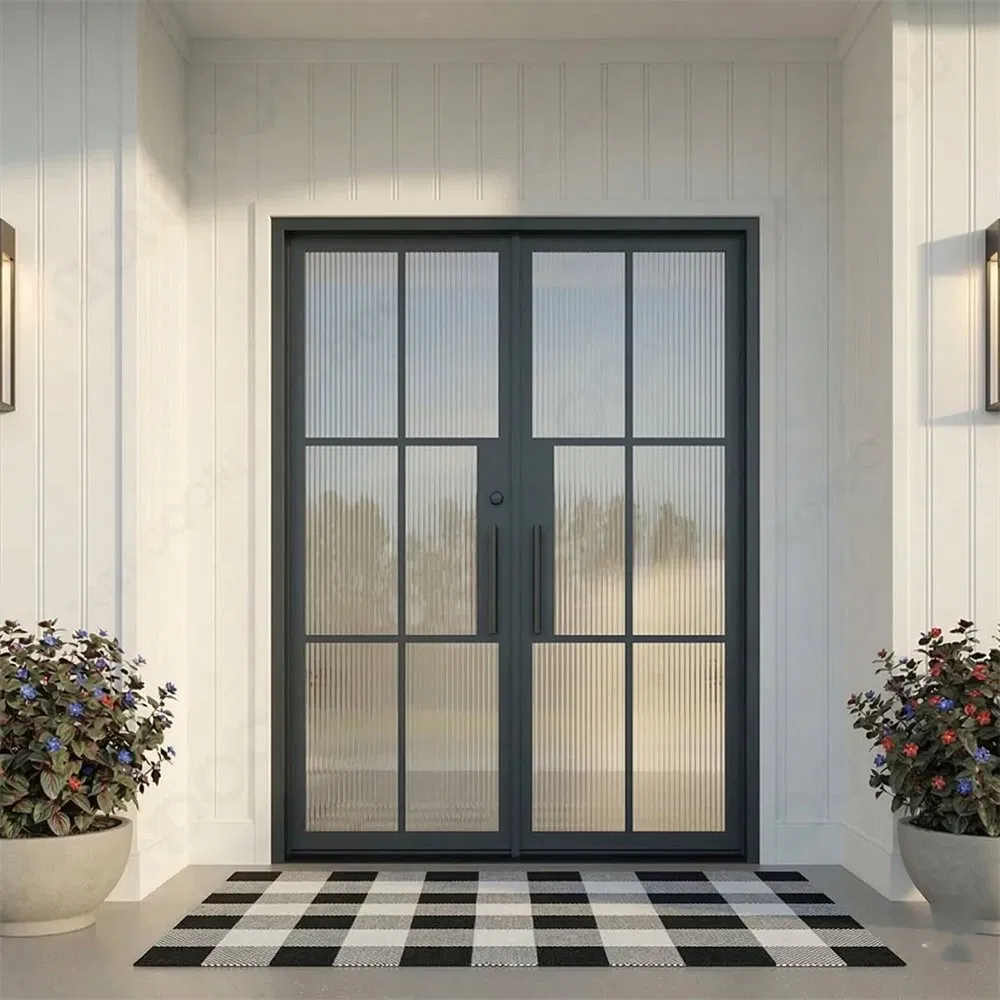 Premium French Style Steel Glass Door with Switchable Dynamic Light-Control Smart Glass