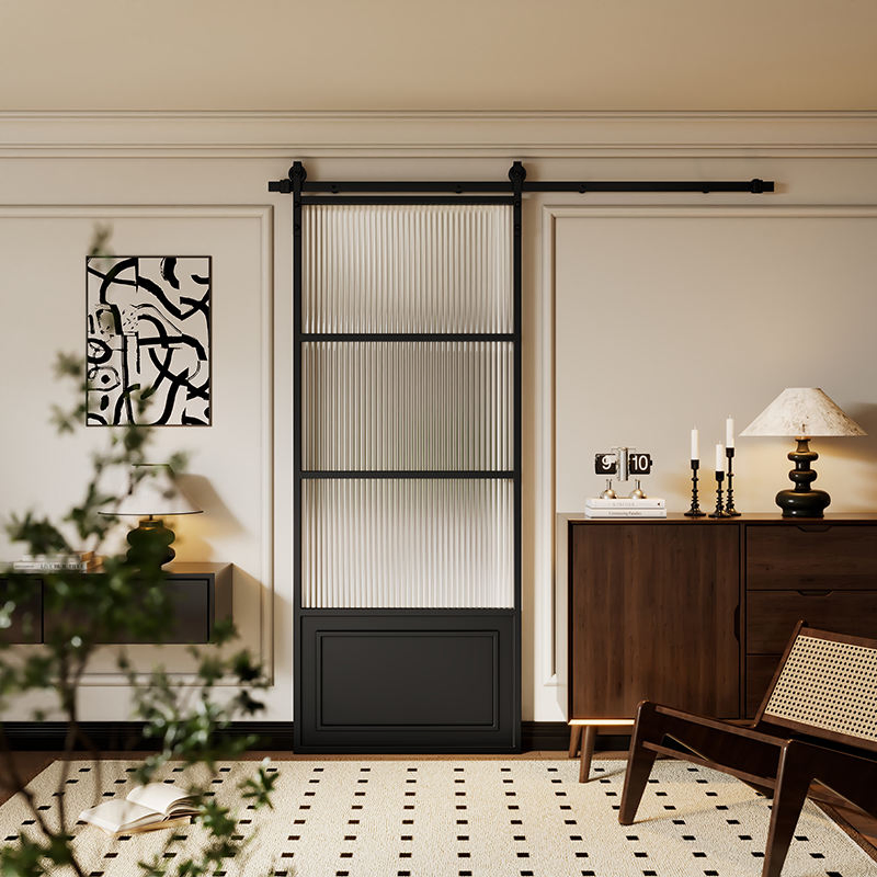 Canada Wall Mount Hidden Track System Ghost Indoor Magic Sliding Wooden Barn Door with Concealed Track