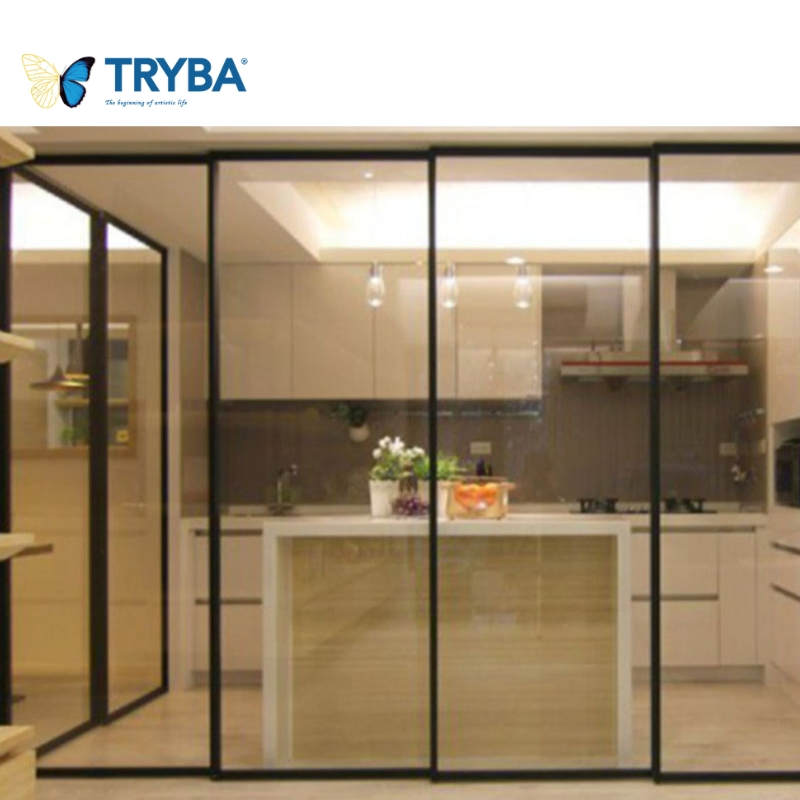Elegant Frameless Glass Aluminum Pocket Sliding Door for Homes