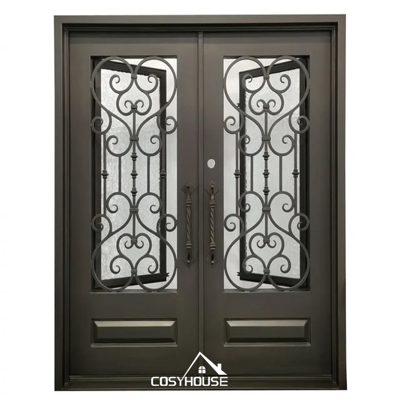 Double Insulated Wrought Iron Storm Door with Dual Seals