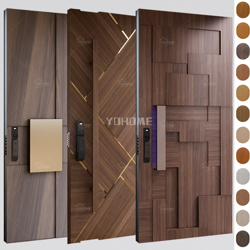 Guangdong Yohome Custom Modern House Entrance for Villa Main Wood Door Security Pivot Front Doors Exterior Wooden Doors