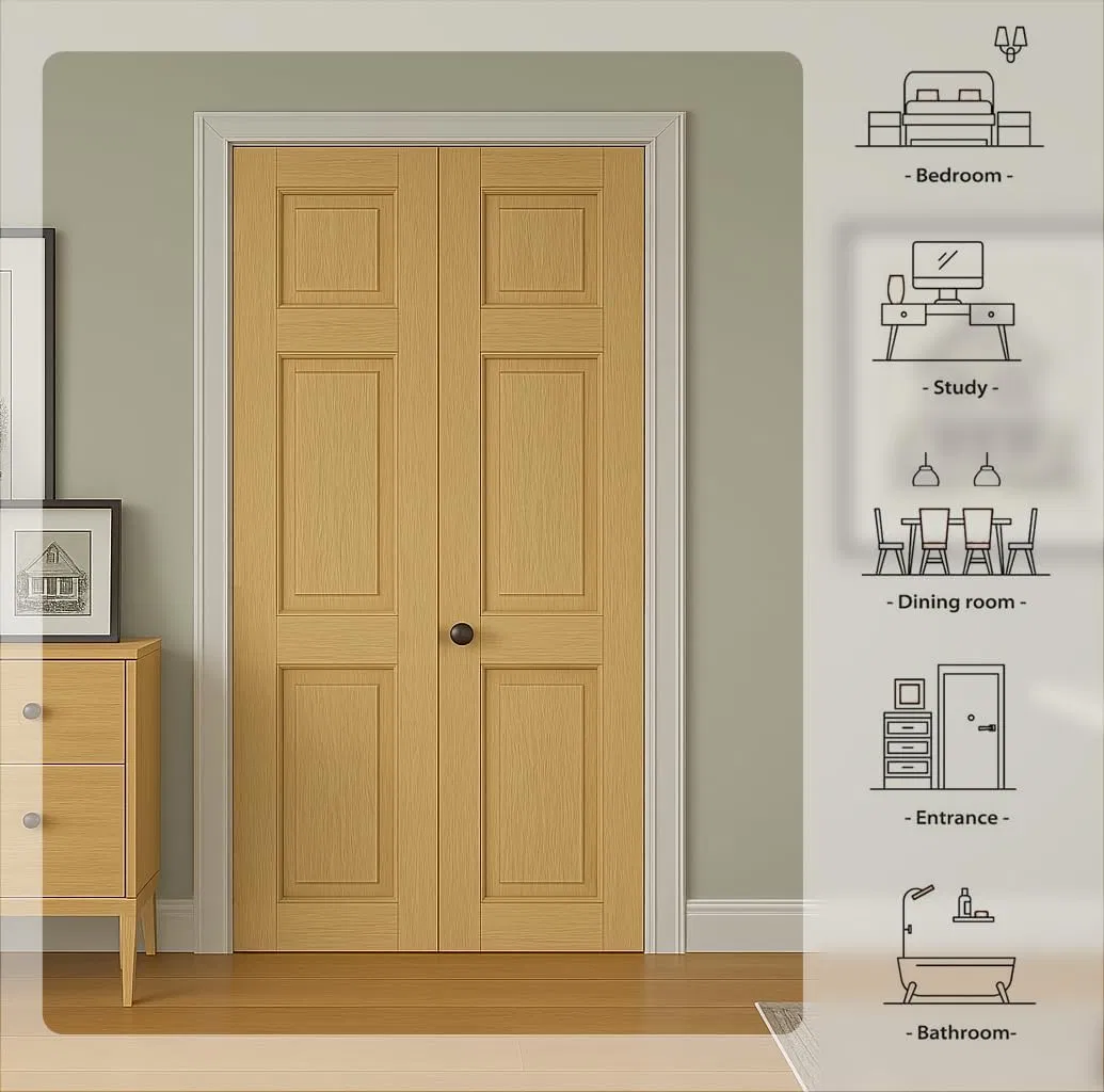 Painted Bifold Folding Customized Wooden Door for Storage Room