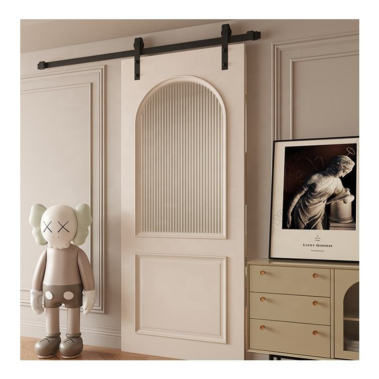 Canada Wall Mount Hidden Track System Ghost Indoor Magic Sliding Wooden Barn Door with Concealed Track