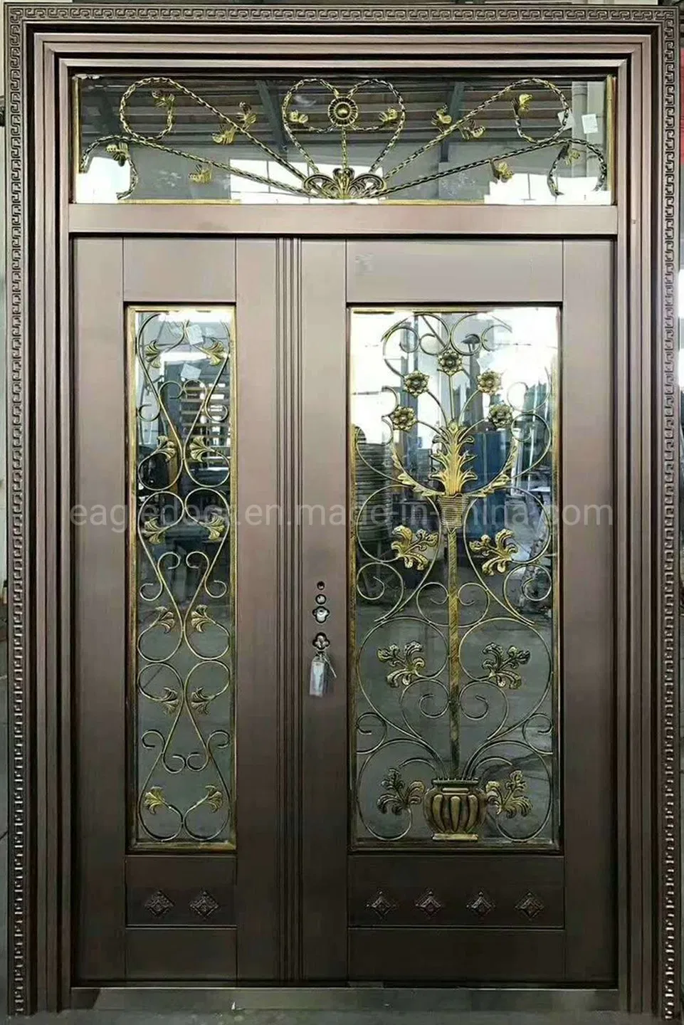 Modern Stainless Steel Exterior Entrance Double Leaf Storm Doors for House Factory