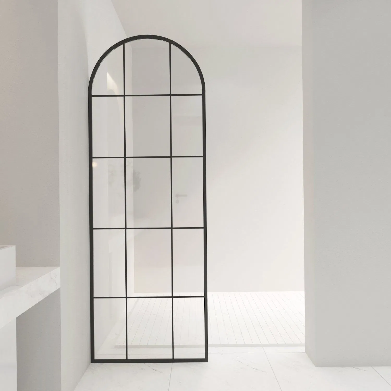 Sally 8mm Framed Arch Tempered Glass Shower Door Shower Screen