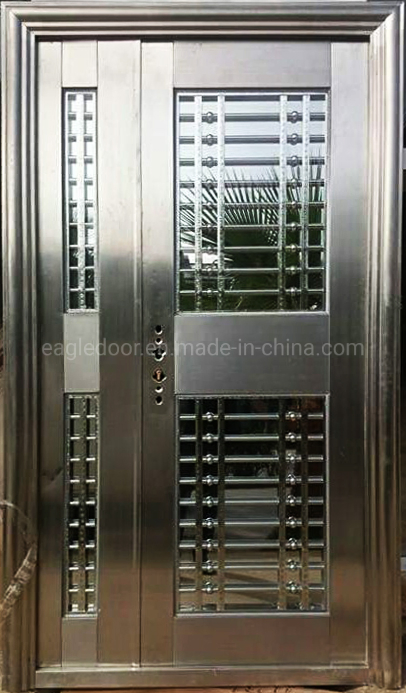 Modern Stainless Steel Exterior Entrance Double Leaf Storm Doors for House Factory