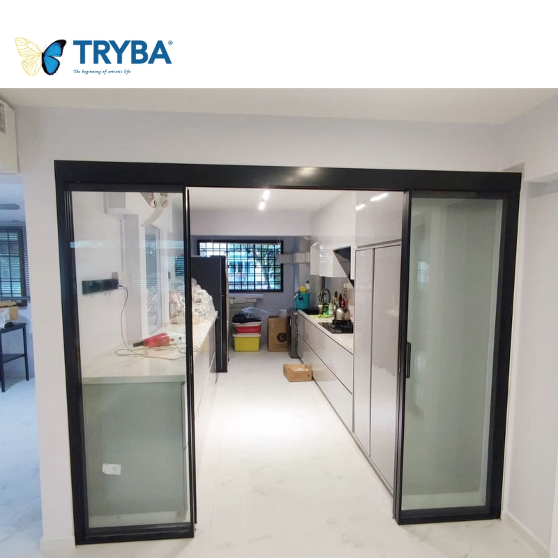 Elegant Frameless Glass Aluminum Pocket Sliding Door for Homes