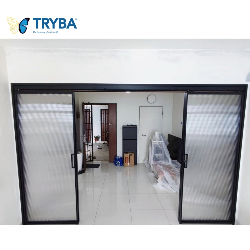 Elegant Frameless Glass Aluminum Pocket Sliding Door for Homes