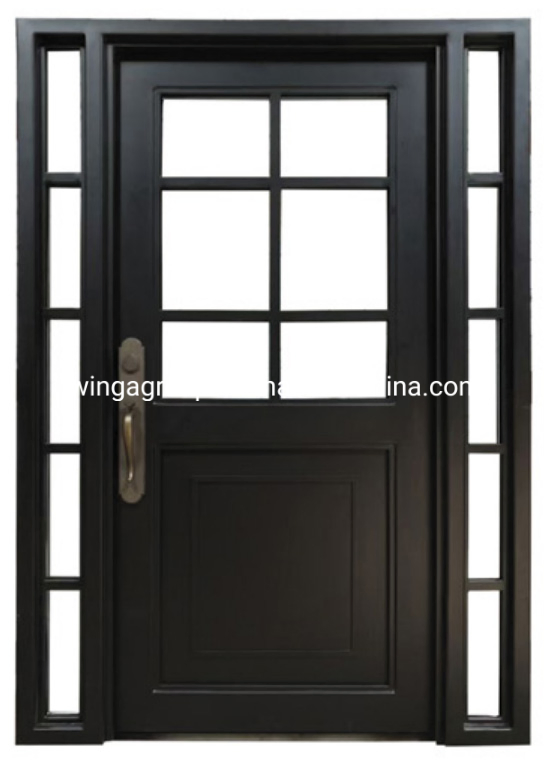 French Style Modern Double Wrought Iron Gate Exterior Security Entry Steel Metal Double Door