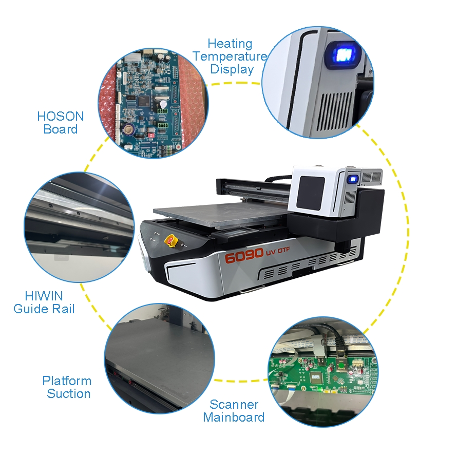 8*4 Flatbed UV Printer Digital Printing Machine UV Flatbed Printer 6090 All in One