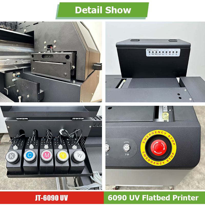 High Precision 6090 UV Printer Digital LED Flatbed Printing Machine with 3 XP600 I1600 I3200 Print Heads