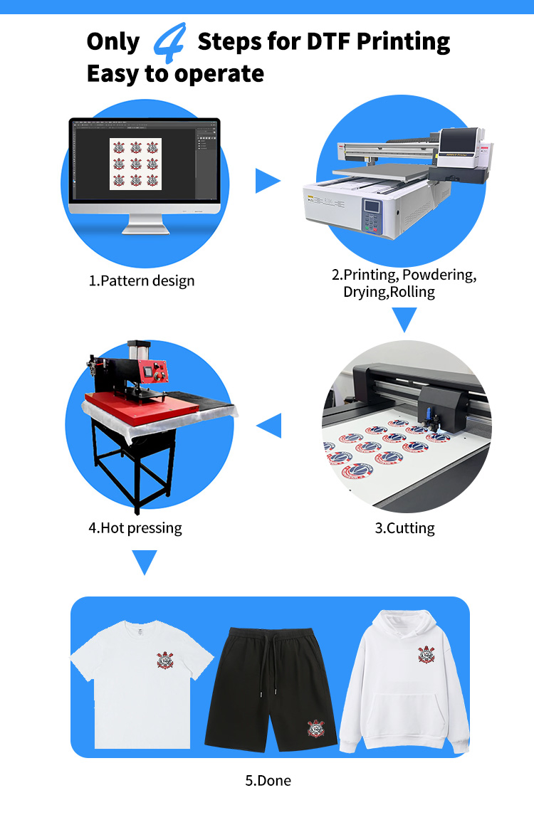 Multi-Functional 60X90 UV Dtf and Flatbed Printer Digital 3D Logo T-Shirt UV Dtf Flatbed Printer