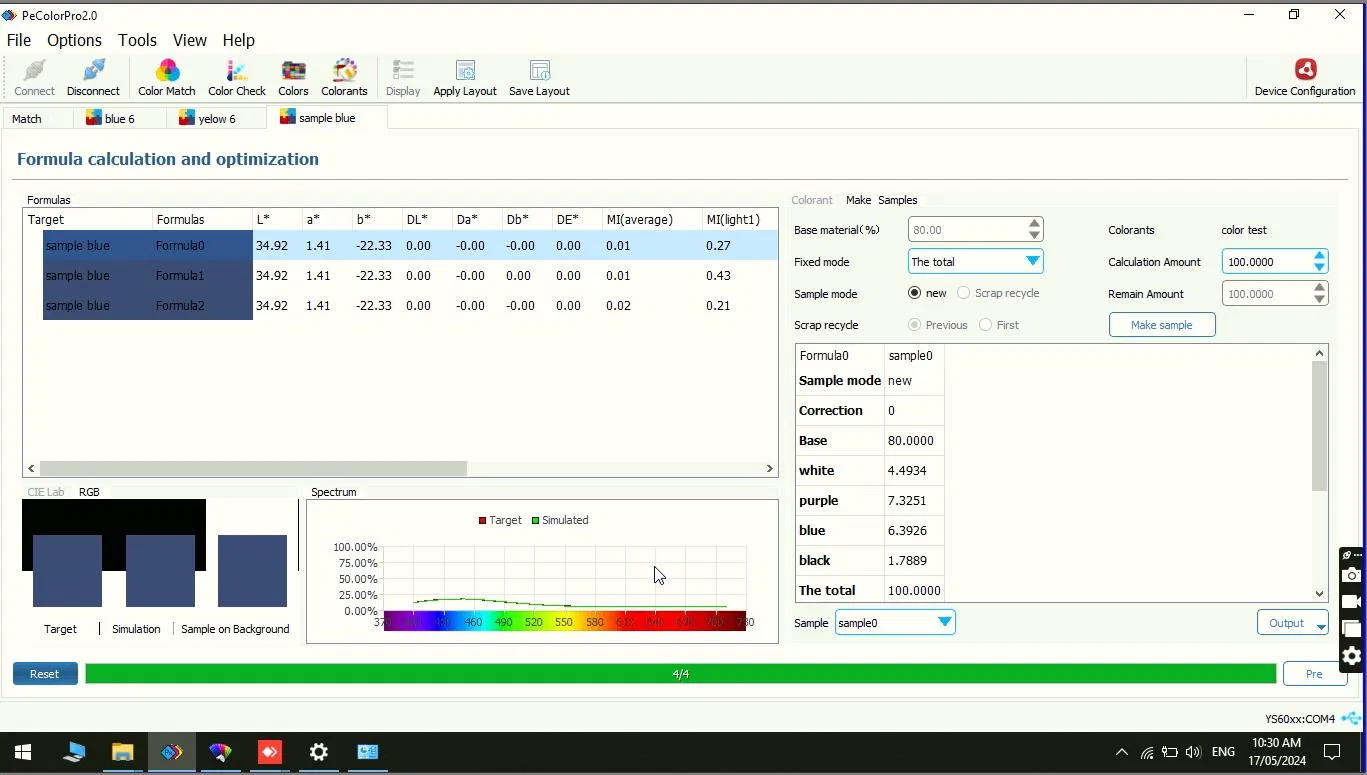 3nh Pecolor Color Matching Software Color Formula Software for Ink Painting Coating