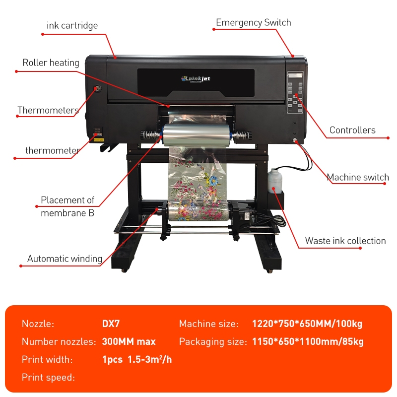 New Technology A3 3D Effect Dtf Printed Embroidery UV Ink Roll-to-Roll Printer Heat Transfer for T Shirt Flag Textile Printing Imitation Embroidery Design
