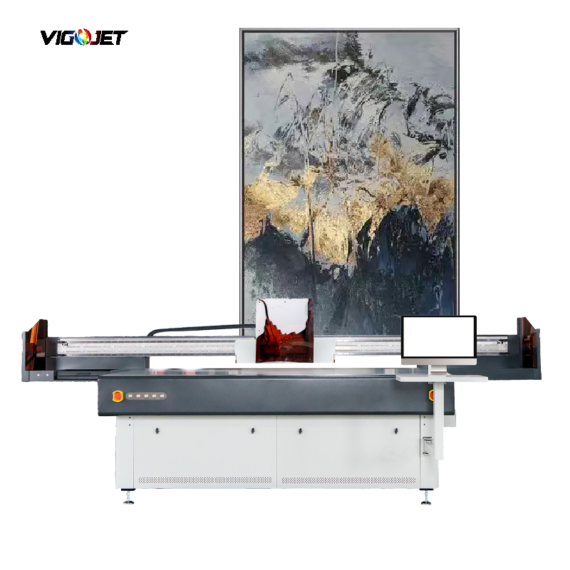 Vigojet Digital Large Format LED UV Flatbed Printer 2513 for Dibond Metal Acrylic PVC Plastic Sheet Ceramic Wood Glass Printing