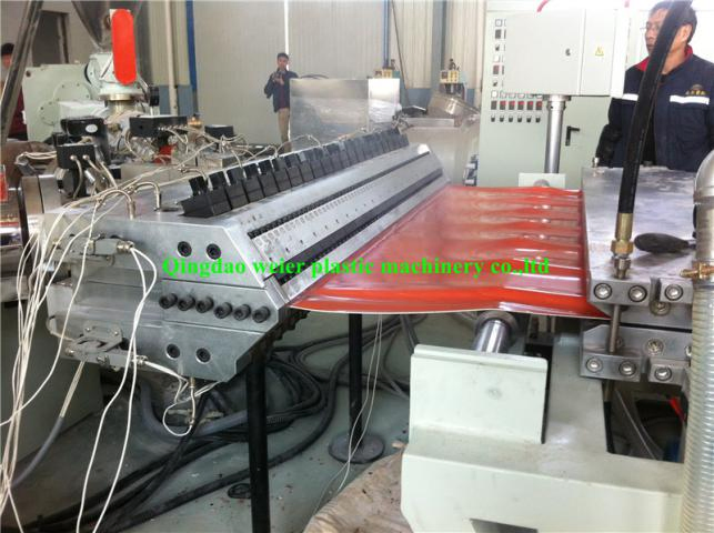 PVC Glazed Wave Roofing Tiles Sheet Plastic Production Line