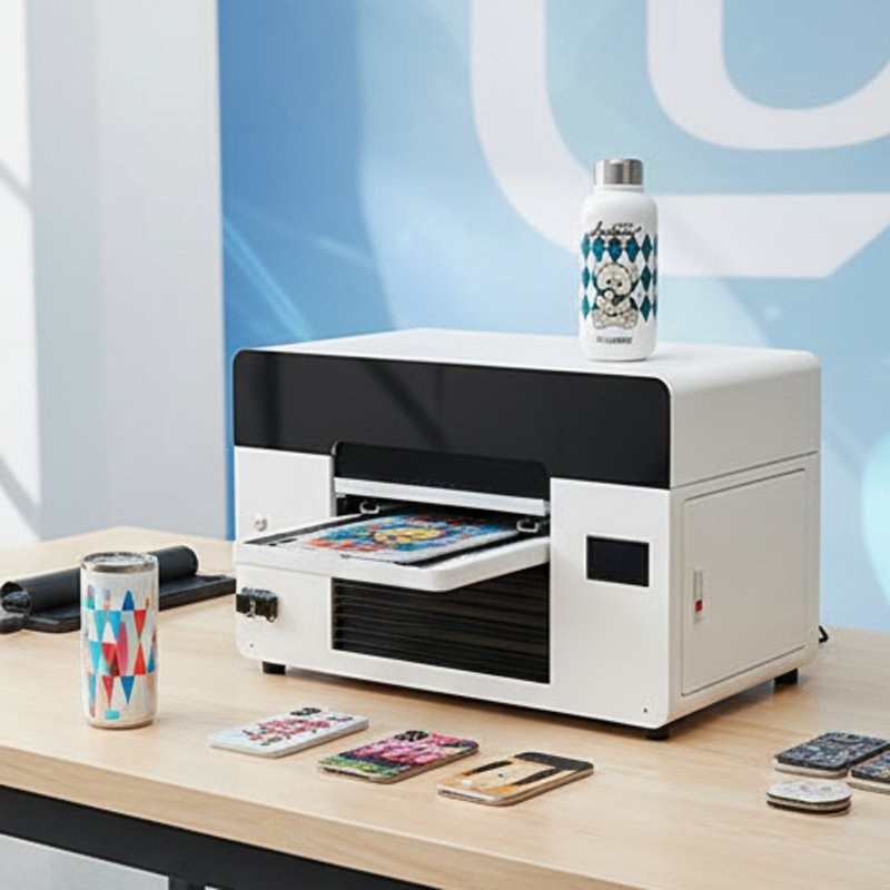 Multifunctional 3D LED Digital UV Inkjet Printer for Pen Bottle Mobile Phone Case Crystal Label