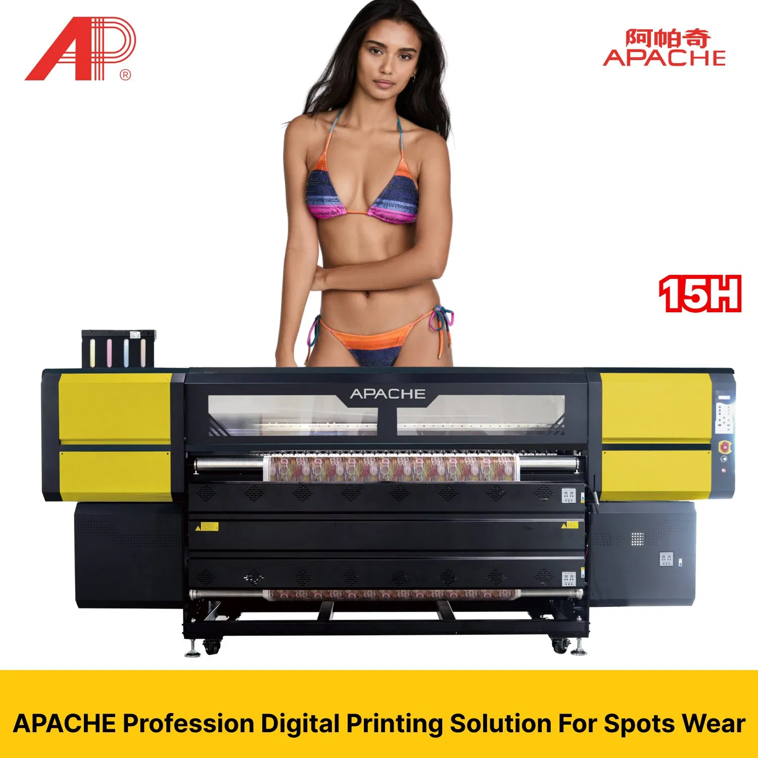 Apache Customized Industrial and High-Speed Dye Roll to Roll Large Format Sublimation Printer 15 I3200 with Heat Transfer Machine for Textile