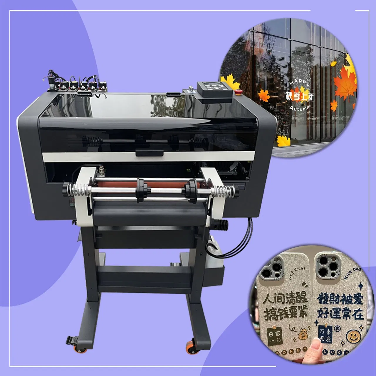 Wholesalers A3 Size LED UV Digital Flatbed Dtf Printer with Varnish and White