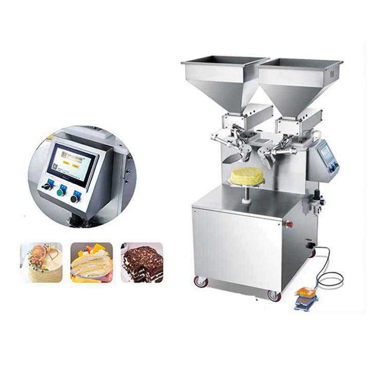 Dound Cake Flower Decorating Machine Continuous Mille Crepe Cake Machine Cake Cream Coating Smoothing Smearing Filling Machine