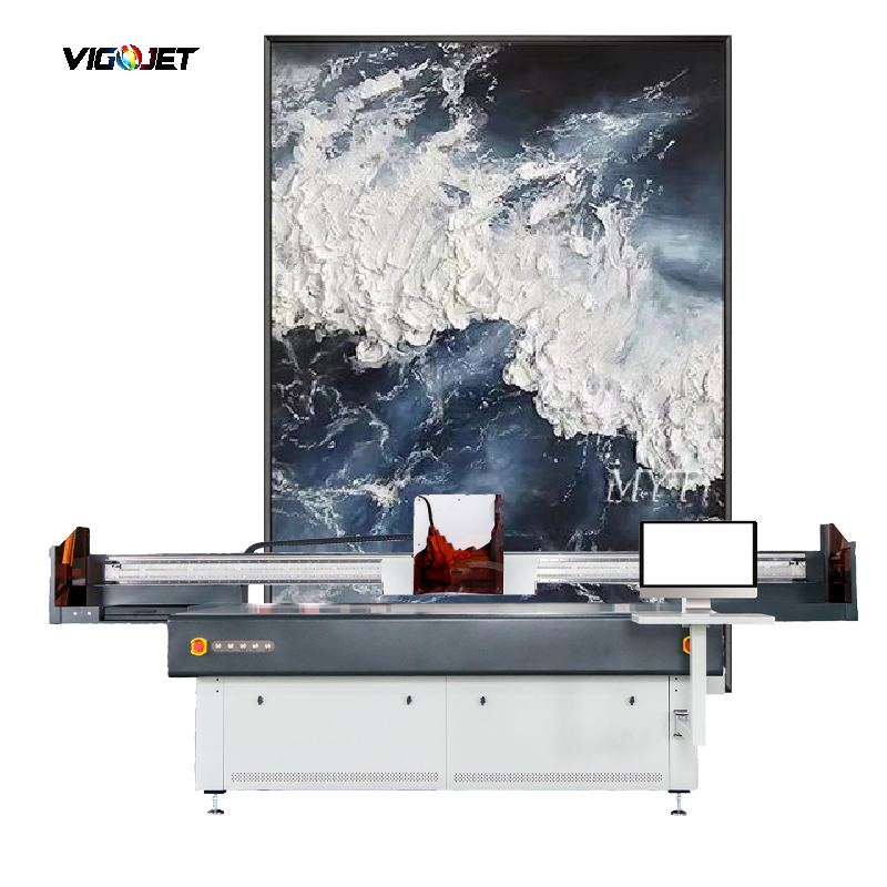 Vigojet Digital Large Format LED UV Flatbed Printer 2513 for Dibond Metal Acrylic PVC Plastic Sheet Ceramic Wood Glass Printing