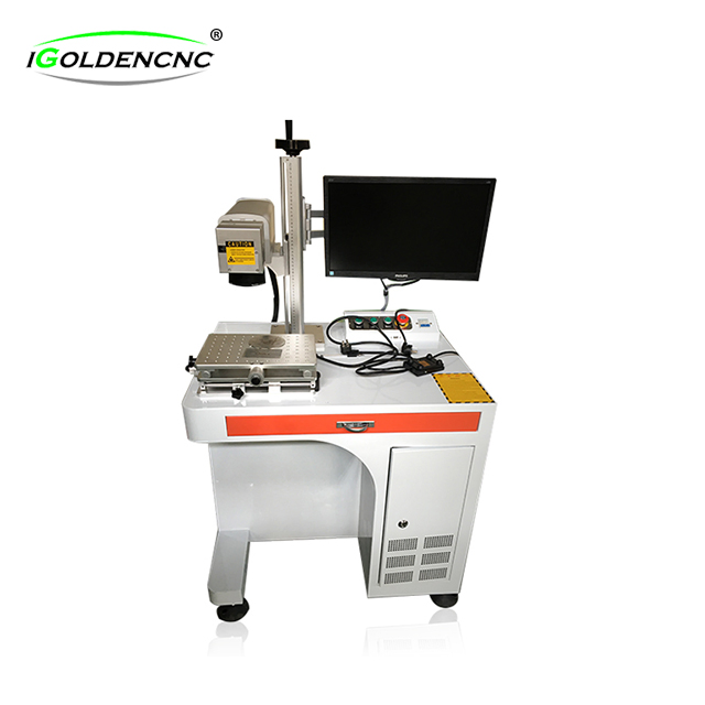 Desktop Laser Logo Printing Marker, 30W 50W Metal Engraving Optical Raycus Fiber Laser Marking Machine with Computer