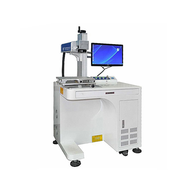 Desktop Laser Logo Printing Marker, 30W 50W Metal Engraving Optical Raycus Fiber Laser Marking Machine with Computer