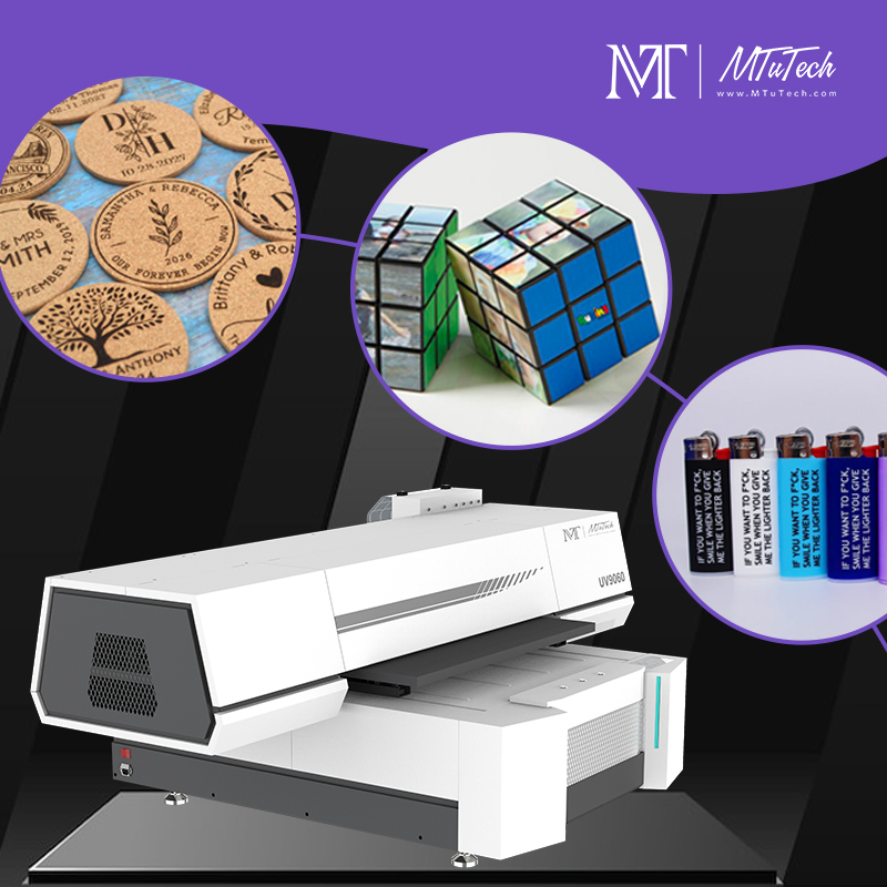 MTuTech UV Printer 9060 Digital Small Format Flatbed UV Printer for Flat and Cylindrical Objects