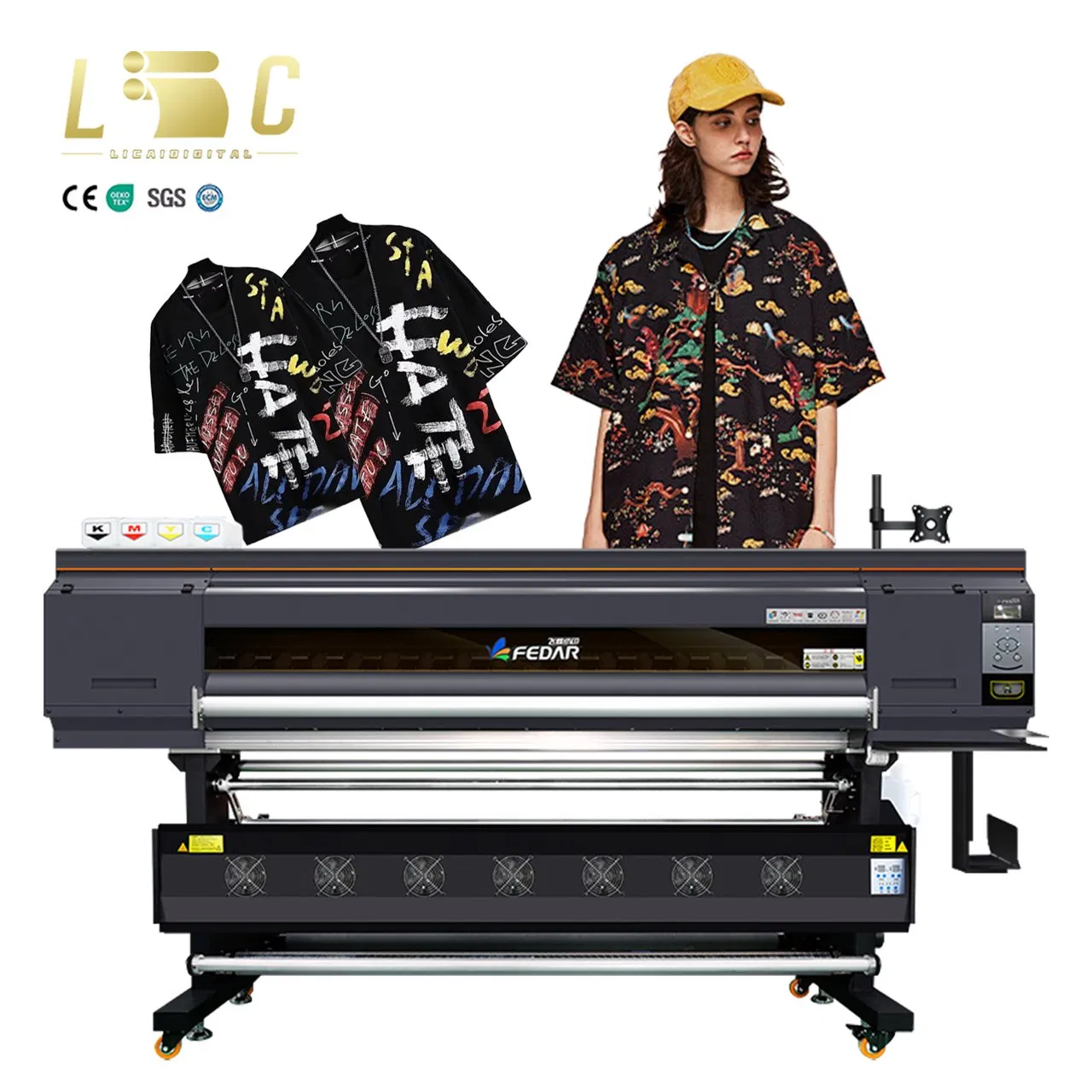 Fedar Impressora Industrial High Quality 4 Head 1.9m Large Format Dye Imprimante Sublimation Printer Textile Fabric Heat Transfer for Sale