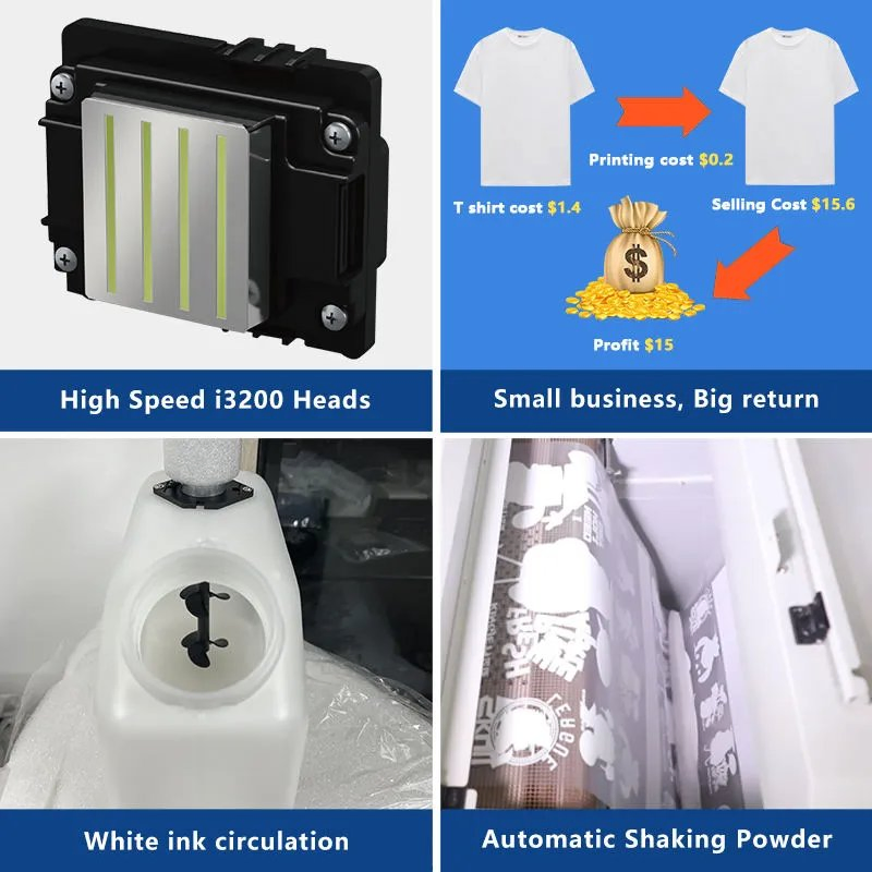 A3 Dtf DTG Printer Roll 60cm Direct to Garment Pet Film Printer Automatic Digital T Shirt Printing Machine Dtf Printer for Clothes Dtf T Shirt Transfer Printer