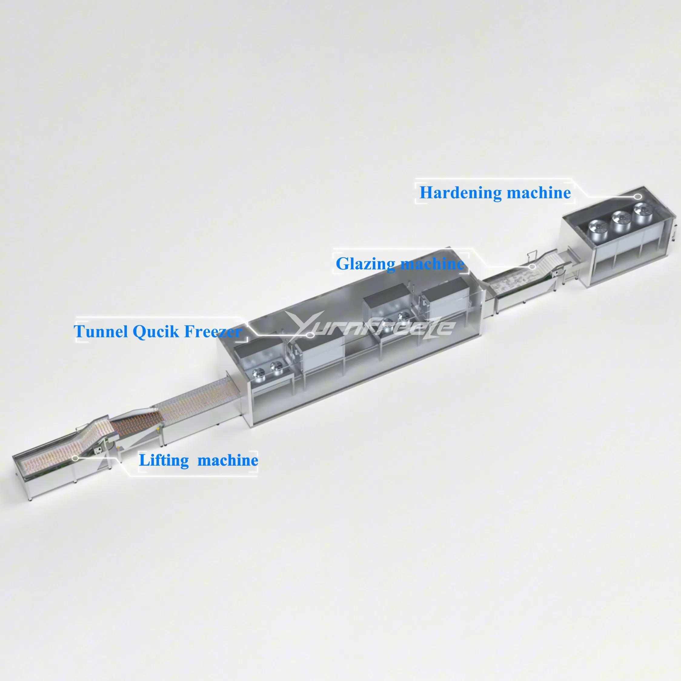 IQF Aquatic Seafood Cleaning Cooking Cooling Quick Freezing Production Machine Shrimp Processing Line